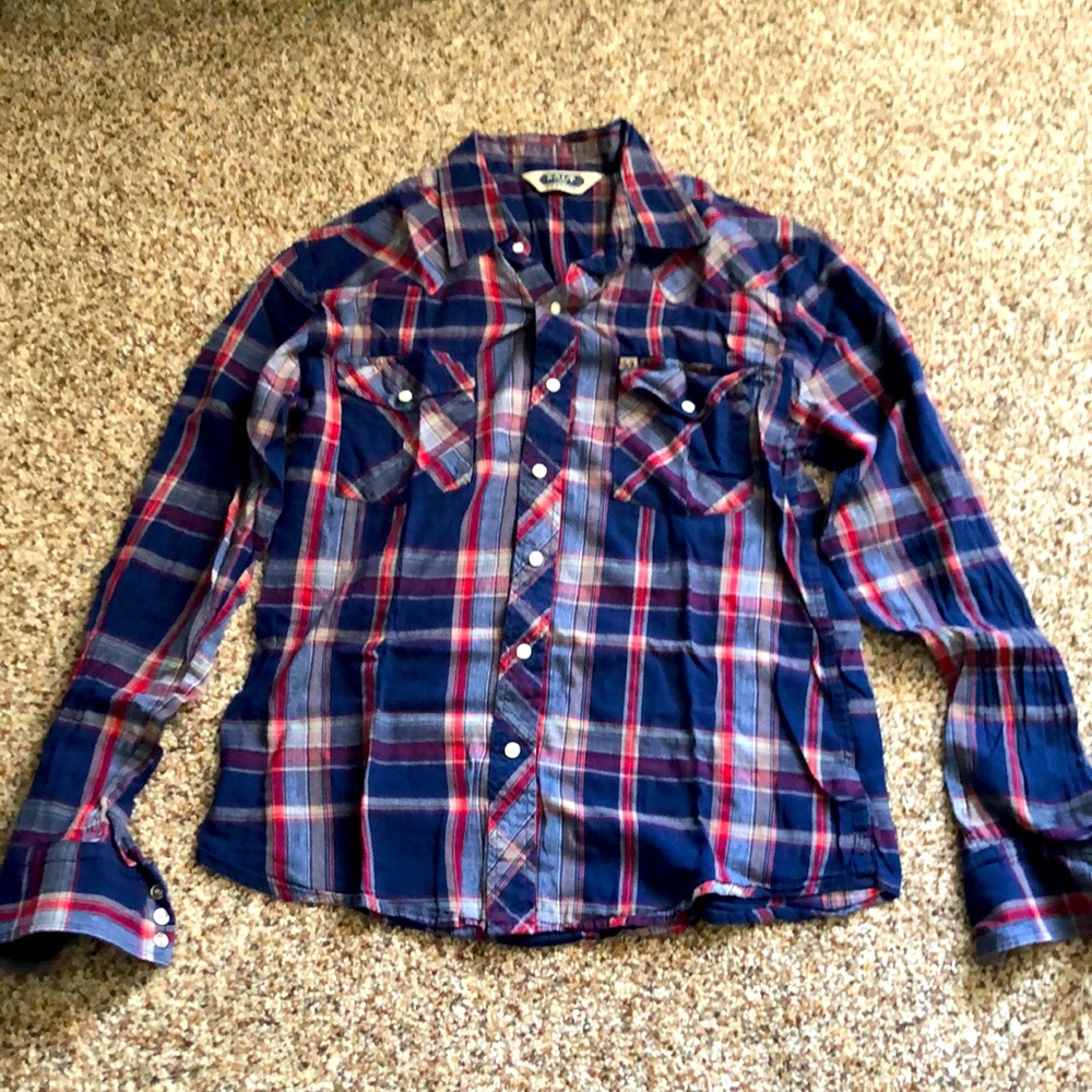 Mens M Salt Valley Plaid Soft Western Flannel